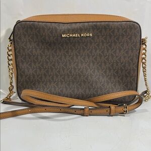 Michael Kors Brown and Tan Shoulder Bag
